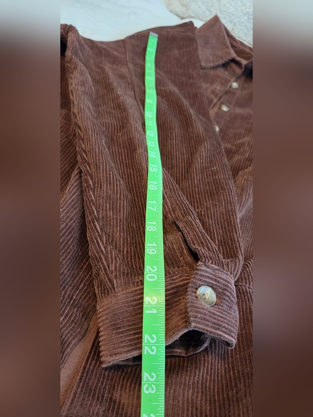 Corduroy Shacket in Warm Chestnut - Picture 8 of 10